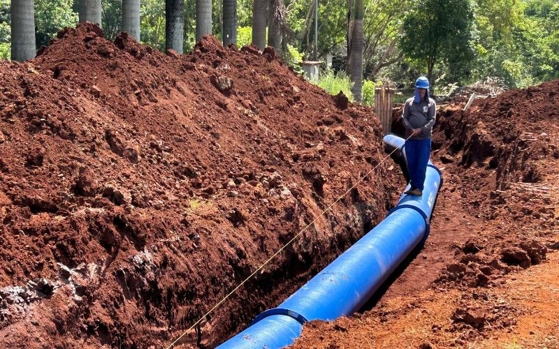 Obra vai garantir mais segurança na rede adutora do Guarani em períodos de chuvas intensas