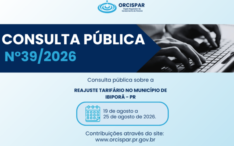Consulta Publica n°39/2026 - Reajuste Tarifária Ibiporã